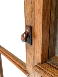 Art Deco Bookcase or Display Cabinet with Glass Sliding Doors, 1930s